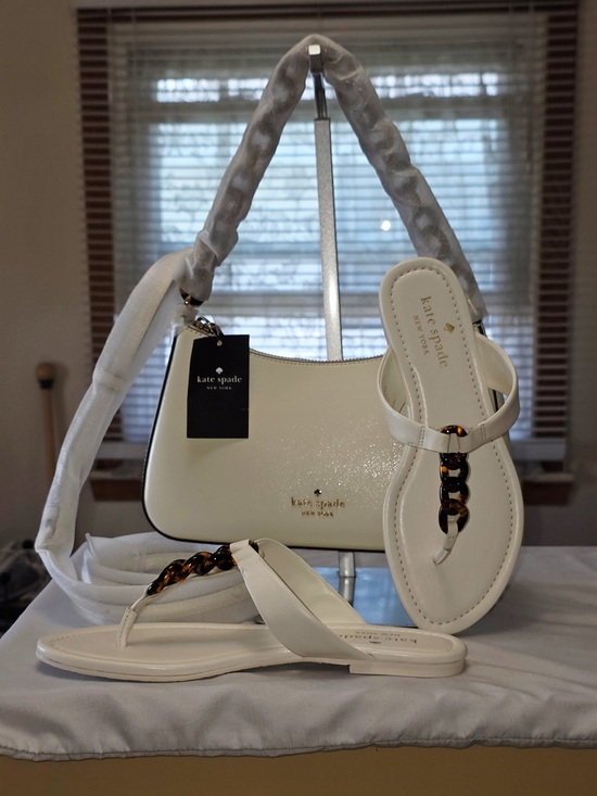 kate spade Handbags - Kate Spade Madison Convertible Crossbody + Irene Sandal Size 7.5B In Meringue